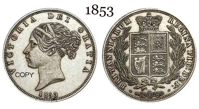 British Half Crown Coin Replica, 1840s-1850s 9 British Half Crown Coin Replica, 1840s-1850s - Image 9
