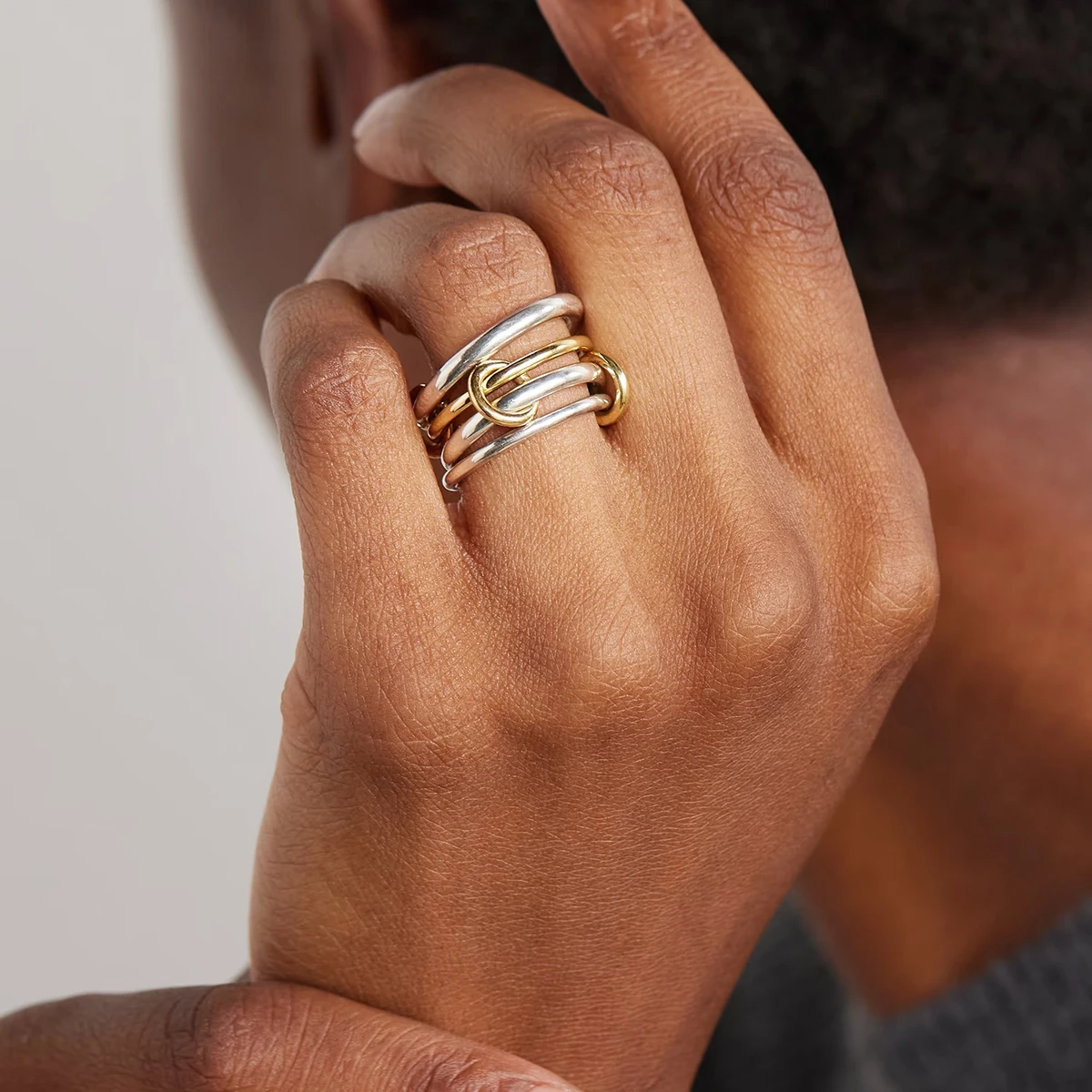 Modern Unisex Stainless Steel Multi-Layer Ring 2 Modern Unisex Stainless Steel Multi-Layer Ring - Image 2