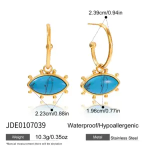 Gold and Blue Turquoise Devil's Eye Earrings 13 S5a1faca1ab5f4ec1a77d988a0178583d0