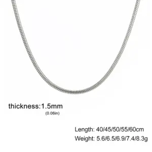Gold Stainless Steel Snake Chain Necklace 40-60cm 17 S5a281476f2fd403da6c22a474f37f3b6X