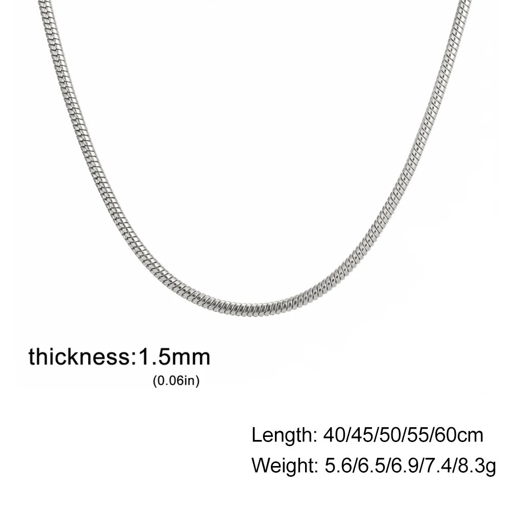 Gold Stainless Steel Snake Chain Necklace 40-60cm 8 Gold Stainless Steel Snake Chain Necklace 40-60cm - Image 8