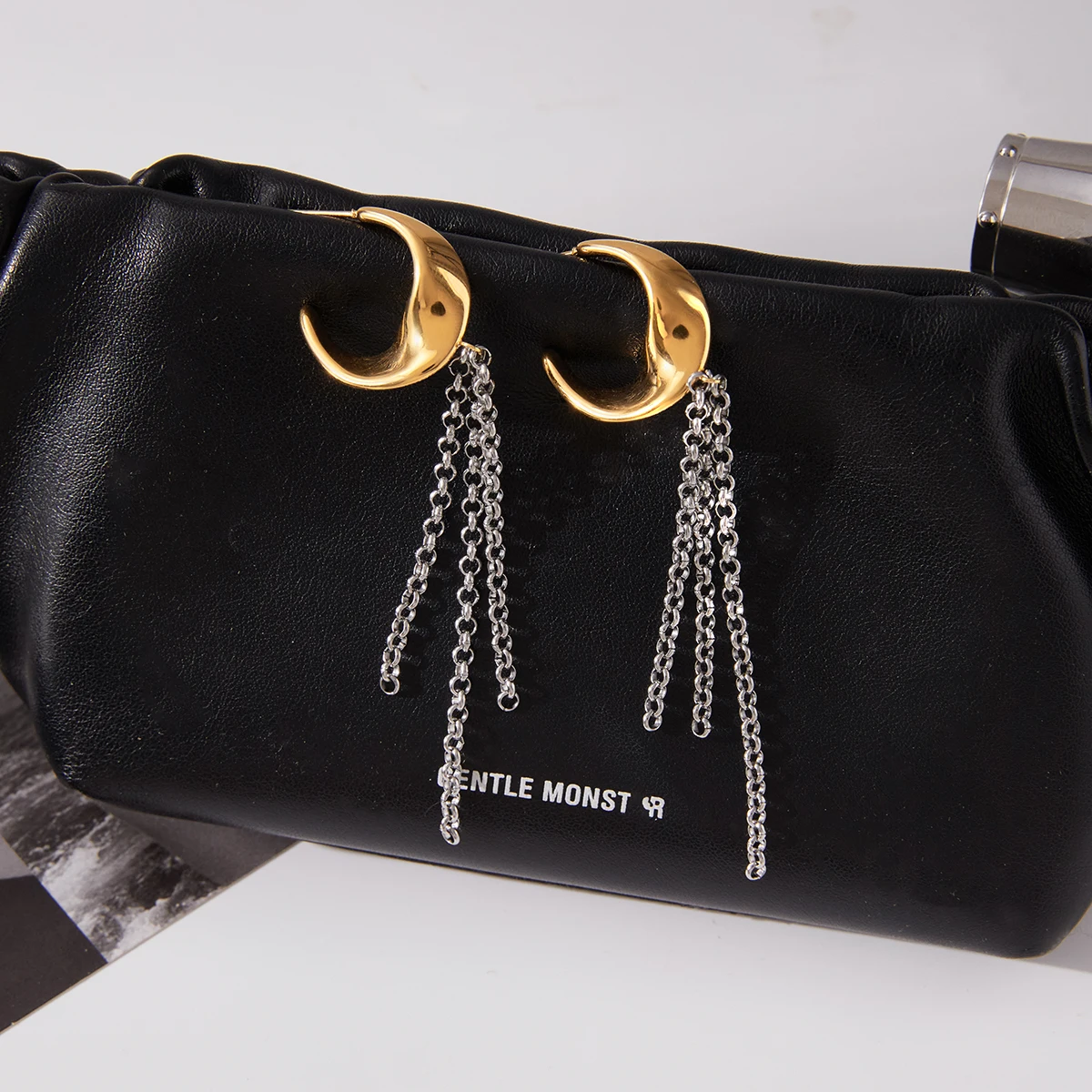 Minimalist Stainless Steel Moon Earrings JDE0108002 5 Minimalist Stainless Steel Moon Earrings JDE0108002 - Image 5