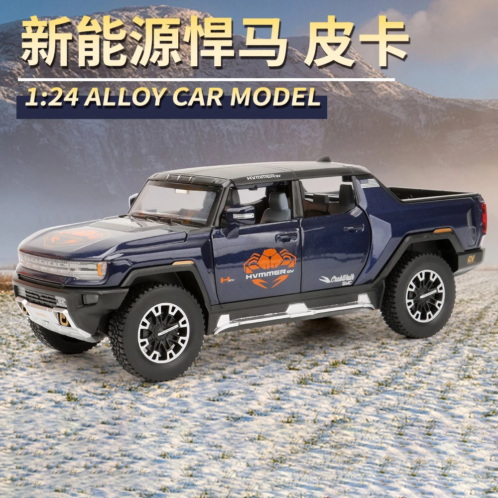 Blue Hummer EV 1:24 Diecast Model with Lights 9 Blue Hummer EV 1:24 Diecast Model with Lights - Image 9