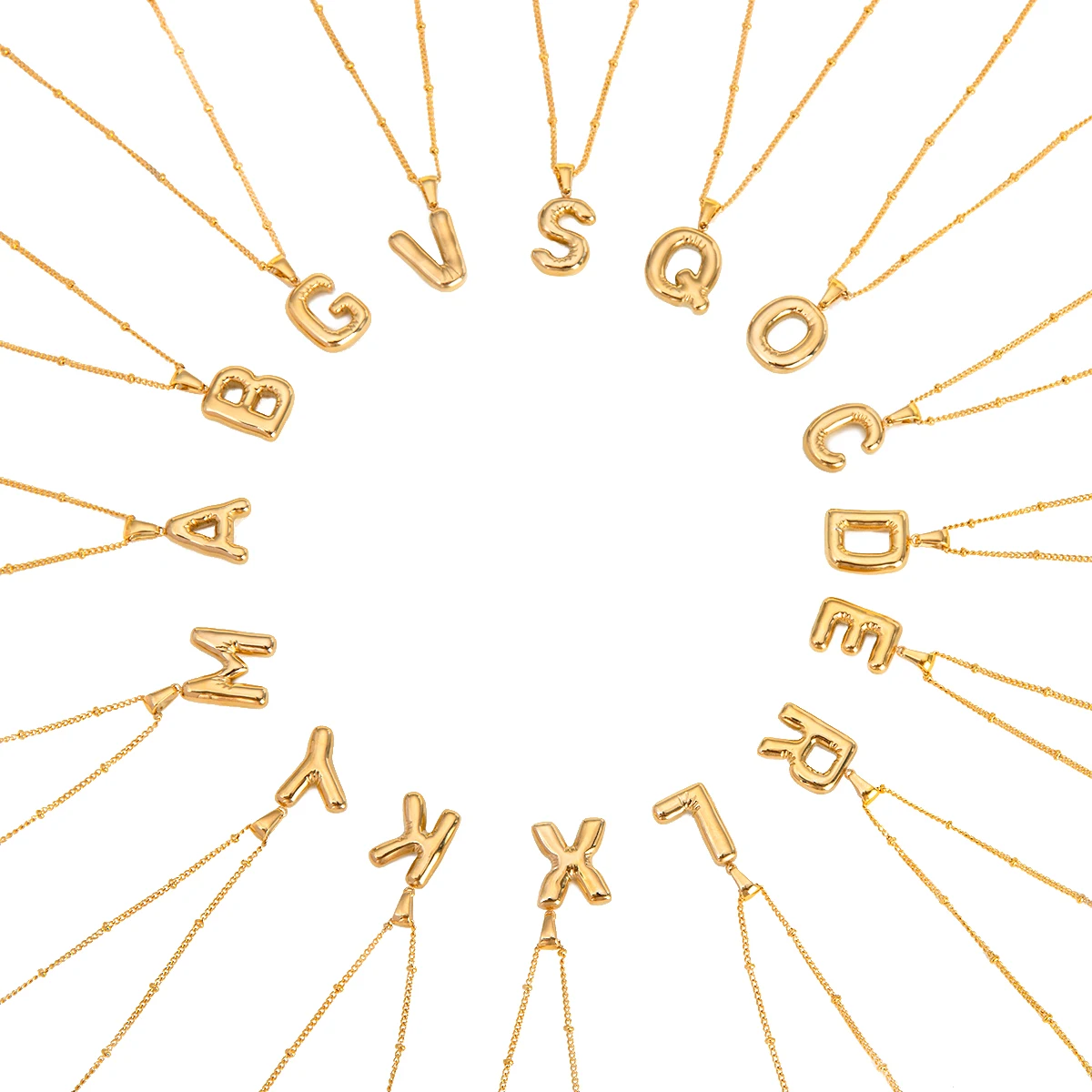 Gold Stainless Steel Balloon Necklace for Women 1 Gold Stainless Steel Balloon Necklace for Women