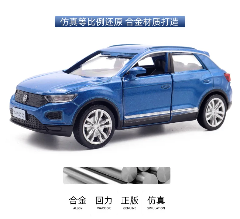 Gold Volkswagen T-Roc Sport SUV Diecast Model 4 Gold Volkswagen T-Roc Sport SUV Diecast Model - Image 4