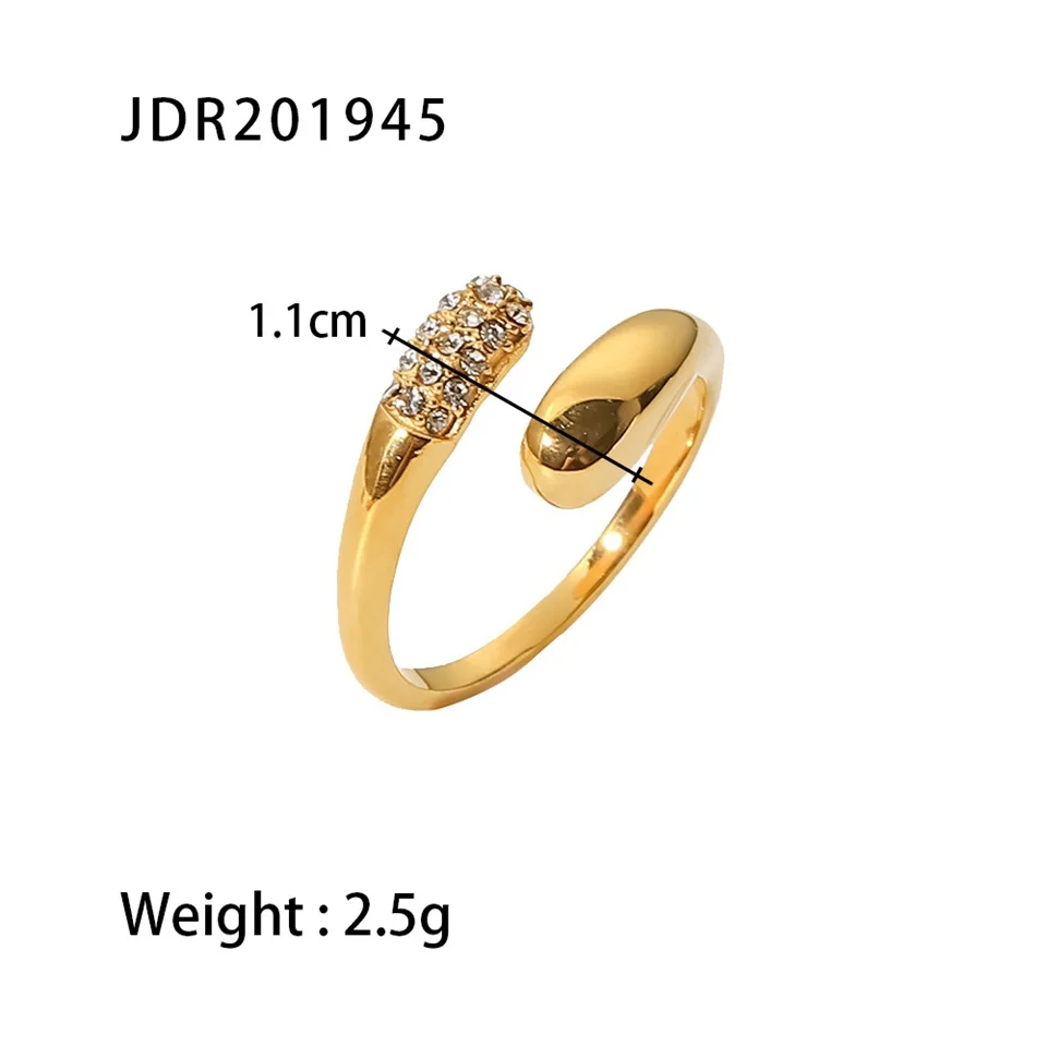 Gold-Textured Stainless Steel Adjustable Ring 8 Gold-Textured Stainless Steel Adjustable Ring - Image 8