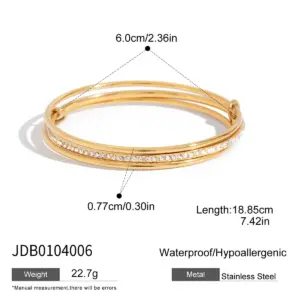 Gold-Tone Stainless Steel Fashion Bracelet JDB0104006-65 13 S5ac250f4990a4434b5b2f7da3b32f734u