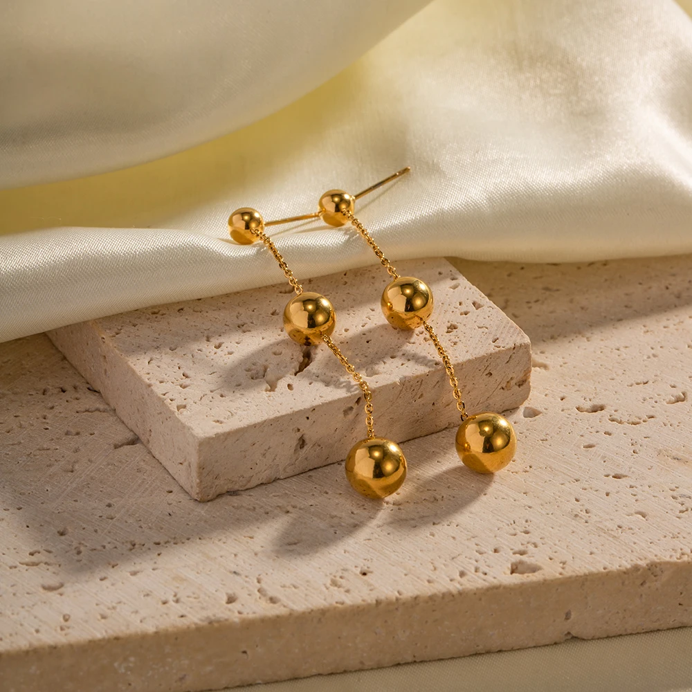 Stainless Steel Geometric Drop Earrings 4 Stainless Steel Geometric Drop Earrings - Image 4