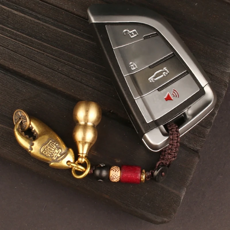 Brass Crab Claw Lucky Keychain 3 Brass Crab Claw Lucky Keychain - Image 3