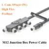 Industrial M12 5-Pin L-Coded Junction Box with Cable
