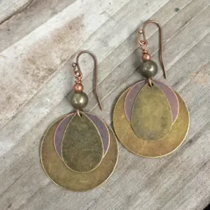 Ethnic Round Carved Bronze Earrings Gold & Silver 6 S5b4efb8ad8ed4c98b904611fe884159dy