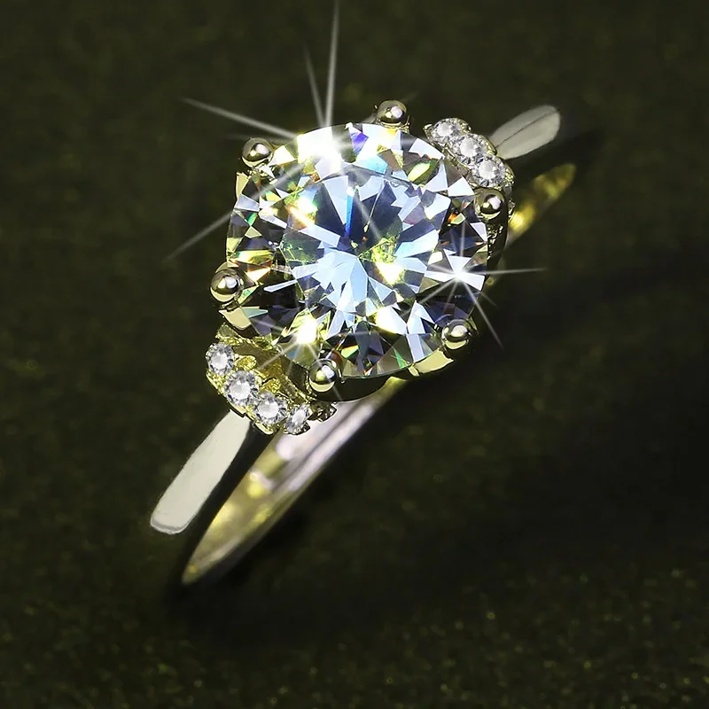 Platinum Wedding Ring with 1-Carat Moissanite 2 Platinum Wedding Ring with 1-Carat Moissanite - Image 2