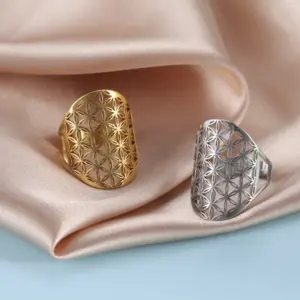 Sacred Geometry Flower of Life Ring in Gold 11 S5b77489054724b0bbce49f08008ab08bL