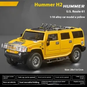 Yellow Hummer H2 Diecast Model 1:18 Scale 17 S5b97ecfedc0c4cfd9b7b6b24982cbb92a