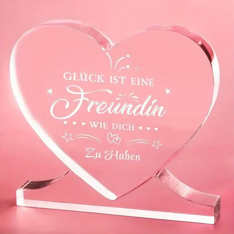 Heart-Shaped Acrylic Decor with German Quote 3 Heart-Shaped Acrylic Decor with German Quote - Image 3