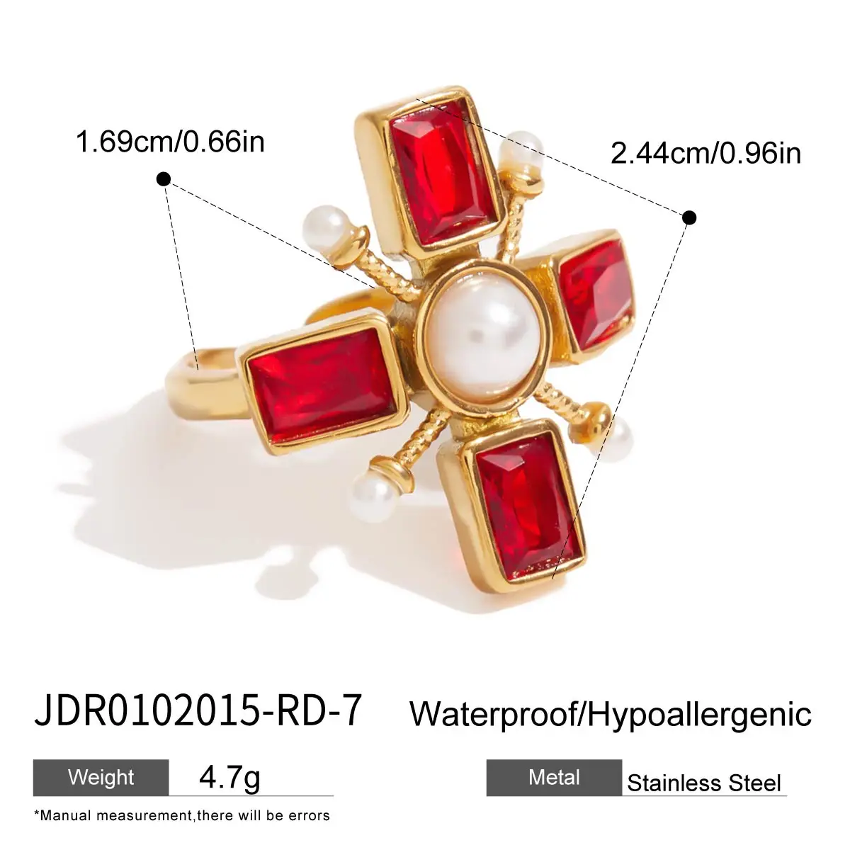 Vintage Gold-Tone Stainless Steel Women's Ring 7 Vintage Gold-Tone Stainless Steel Women's Ring - Image 7