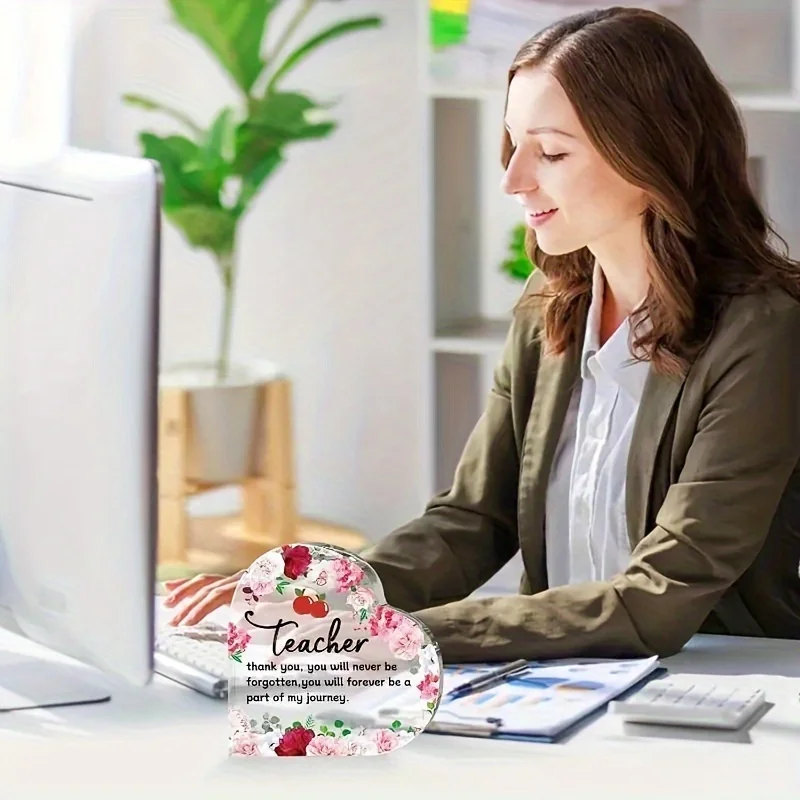 Colorful Floral Acrylic Thank-You Plate for Teachers 4 Colorful Floral Acrylic Thank-You Plate for Teachers - Image 4