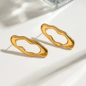 Minimalist Irregular Gold Steel Earrings 12 S5c1ba84a926d49baaa41bc370d4cb5bfe