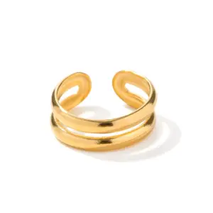 Gold Stainless Steel Double Circular Earrings 13 S5c23bb7abdfb4dcd9bcf789072edb4ecN