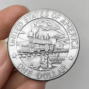 Vintage US Steam Train Challenge Coin 38mm Copper 7 S5c47a8d954f24aff969dde6838e9996ce