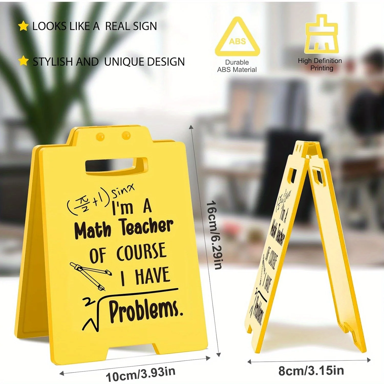 Humorous Caution-Style Desk Sign for Educators 2 Humorous Caution-Style Desk Sign for Educators - Image 2