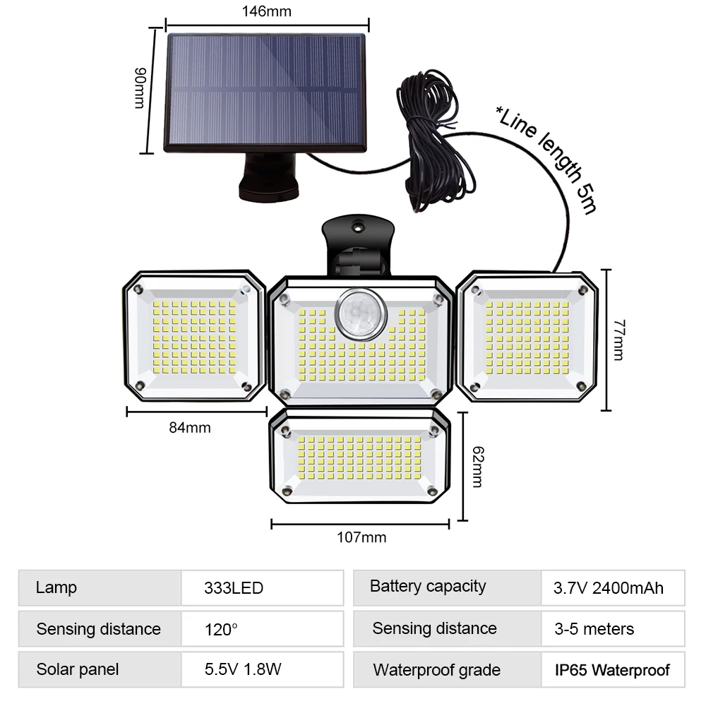Solar Security Light with 4 Adjustable Heads 7 Solar Security Light with 4 Adjustable Heads - Image 7