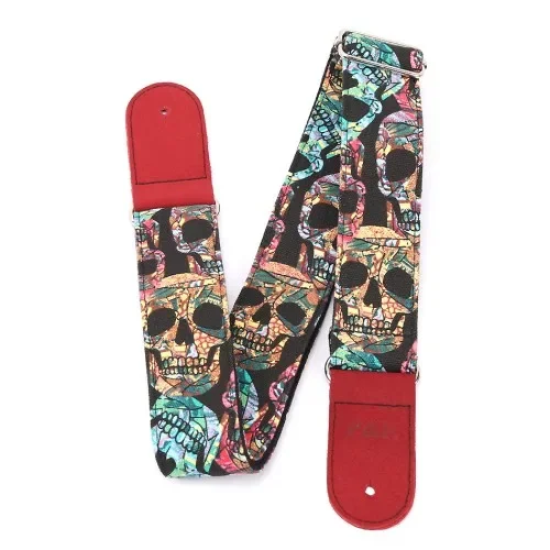 Vibrant Floral and Skull Guitar Strap 8 Vibrant Floral and Skull Guitar Strap - Image 8