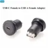 Round Panel Mount USB Type C to USB 2.0 A Adapter