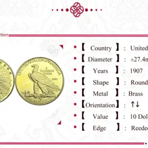 Authentic 1907 US Gold Coin Replica 11 S5cb3cc12de864745839ebc06c3eab93fR