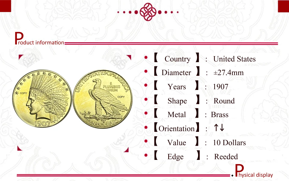 Authentic 1907 US Gold Coin Replica 6 Authentic 1907 US Gold Coin Replica - Image 6