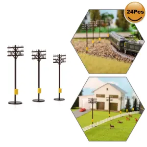 N Scale Telegraph Poles Set of 24 10 S5cc21ad9a64e4aaaa4f34b882e28f93fB
