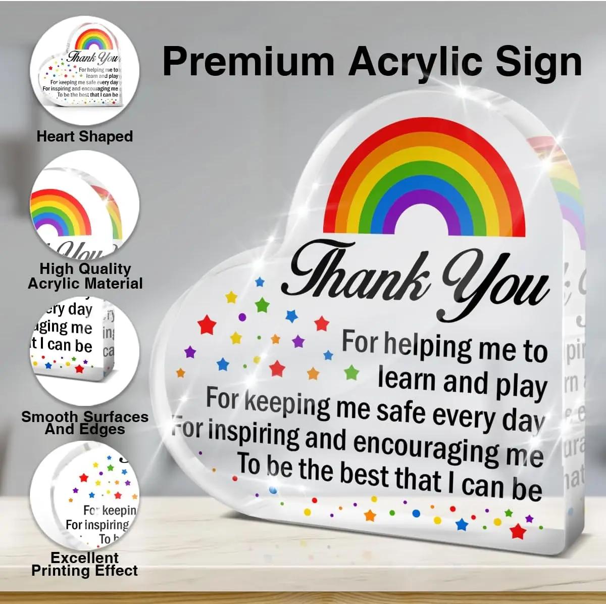 Bright Heart Acrylic Keepsake for Teachers 4 Bright Heart Acrylic Keepsake for Teachers - Image 4