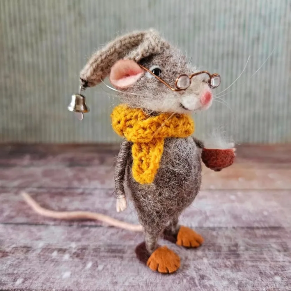 Festive Handmade Needle-Felted Mouse Ornament 8 Festive Handmade Needle-Felted Mouse Ornament - Image 8