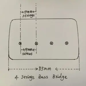 4-String Electric Bass Tailpiece with 19mm Spacing 11 S5d2b709c22d949b6bdac5e67fc7888686