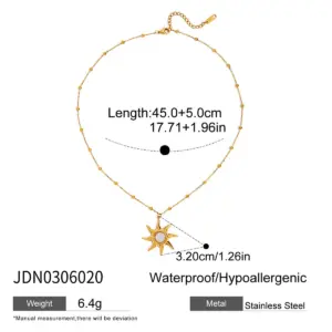 Stainless Steel Sunburst Pendant Necklace 13 S5d315bd9507b419dabadcc9ff0b28b37p