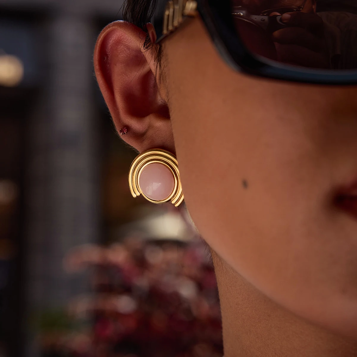 Elegant Gold-Tone Stainless Steel Earrings Collection 5 Elegant Gold-Tone Stainless Steel Earrings Collection - Image 5