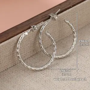 Vintage Silver Hoop Earrings 8 S5d4384cef1934f56994a51a1f2944488r