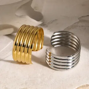 Gold Stainless Steel Cuff Bracelet for Women 9 S5d5b4aa4aed24c3687fff148b88693a1I
