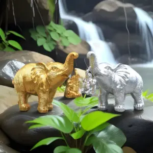 Gold and Silver Mother Elephant Figurine 9 S5d5d5ddd001b4b708c46d75eef27cd801