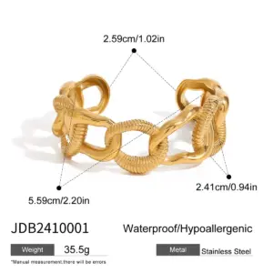 Stainless Steel Fried Dough Twists Bracelet 13 S5da6e5efa54c4e49b8fc01980344bddbt 1