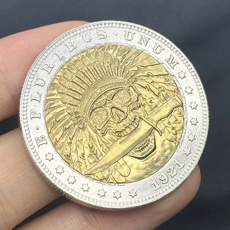 1921 American Skeleton Copper Coin 3 1921 American Skeleton Copper Coin - Image 3