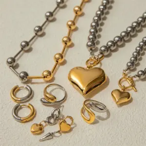 Stainless Steel Heart Jewelry Set for All 12 S5db3c40fada740219dbf659eaeb6b921m