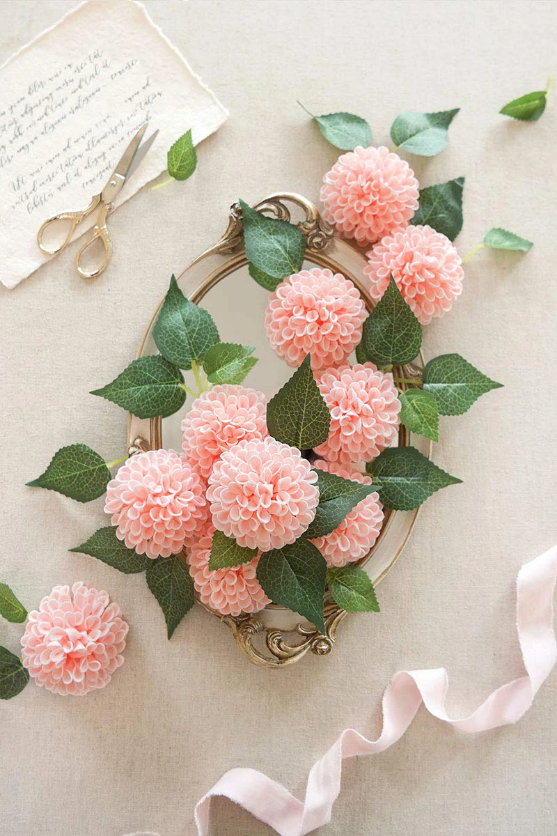 Vibrant Pink Dahlia Artificial Flower Set 2 Vibrant Pink Dahlia Artificial Flower Set - Image 2