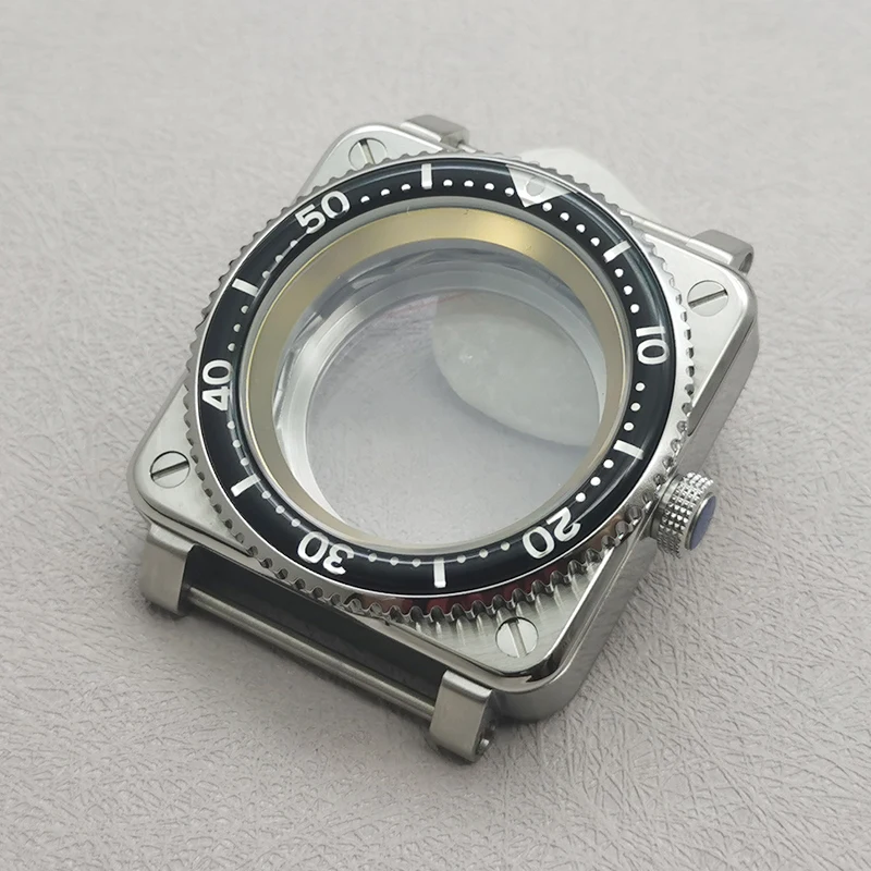 42mm Silver Pilot Watch Case for Automatic Movements 7 42mm Silver Pilot Watch Case for Automatic Movements - Image 7