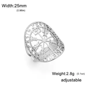 Nordic Vegvisir Stainless Steel Ring 12 S5e1bc048dda345cca102c5d755fd937bK