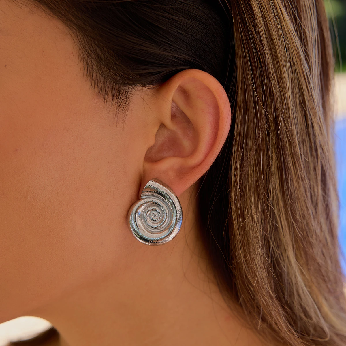 Stainless Steel Spiral Earrings for Women 2 Stainless Steel Spiral Earrings for Women - Image 2