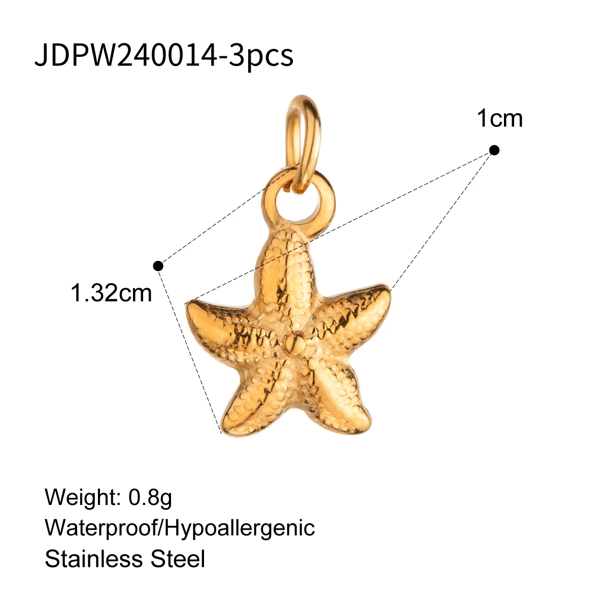 Gold Sea Star Charm Set for Jewelry making 9 Gold Sea Star Charm Set for Jewelry making - Image 9