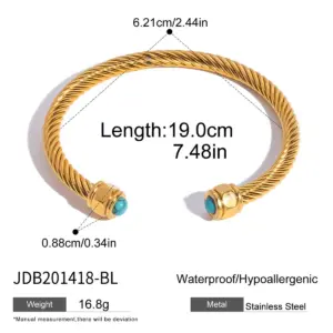 Stainless Steel Gold-Tone Cuff Bracelet for Women 16 S5e6afbd67a3d42c2a9a19cb83c43b2d3A