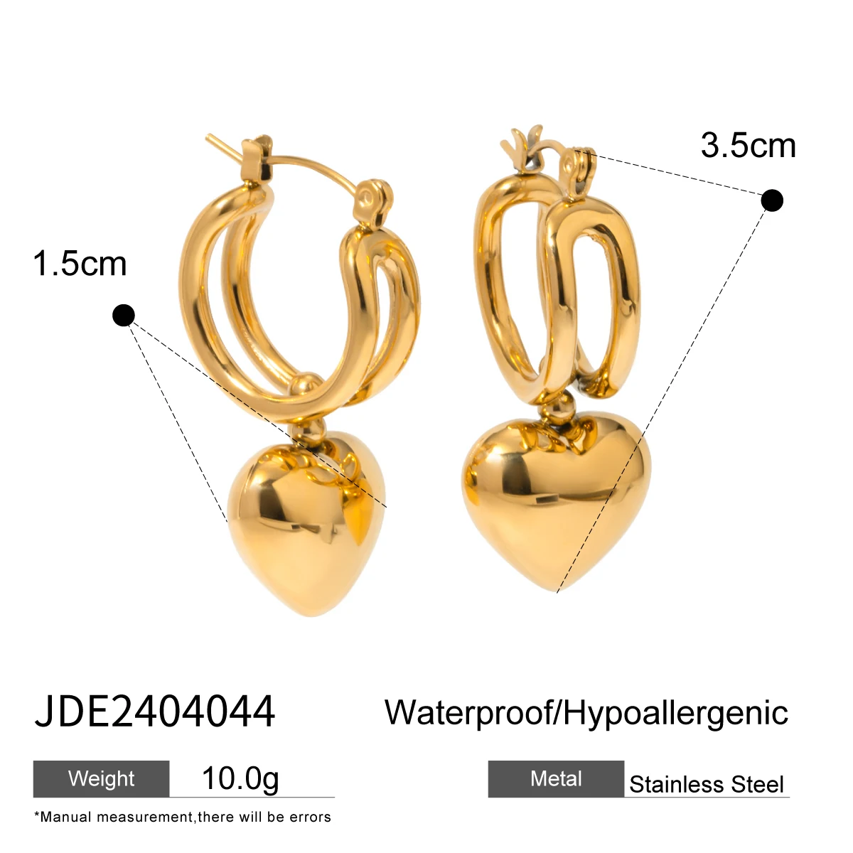 Stainless Steel Gold Earrings for Women 6 Stainless Steel Gold Earrings for Women - Image 6