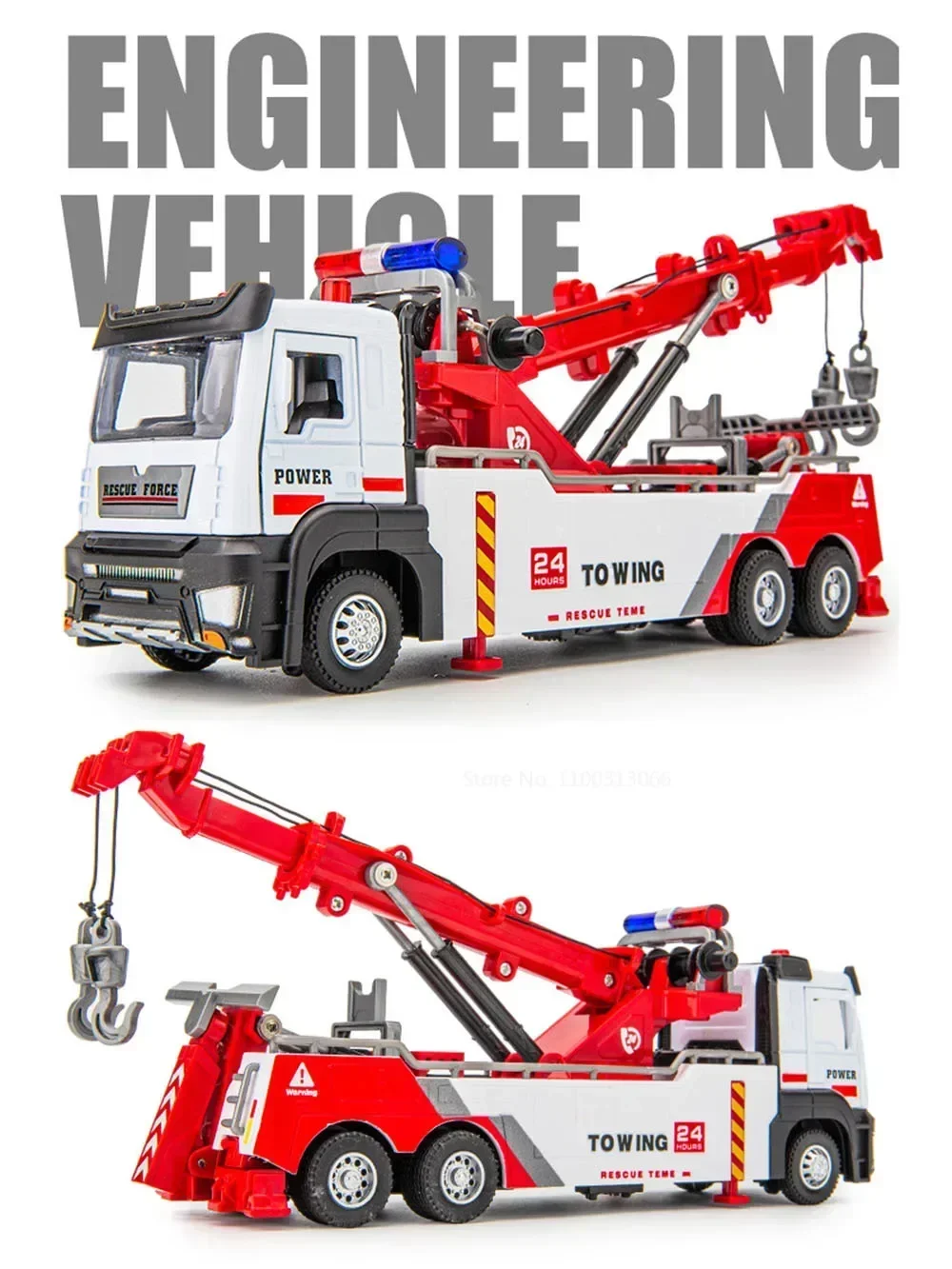 Alloy Rescue Tow Truck Model 21.5cm 1 Alloy Rescue Tow Truck Model 21.5cm